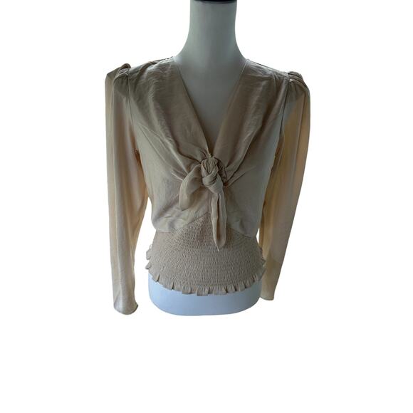 Express Women's Long Sleeve Top Small Tan - Picture 1 of 4